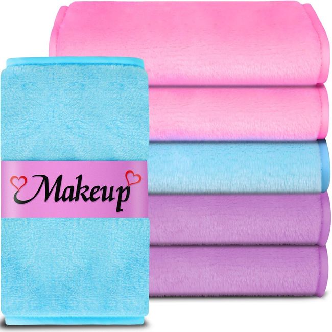 6 Pack Rusable Makeup Remover Cloths Microfiber Facial Cleansing Cloths