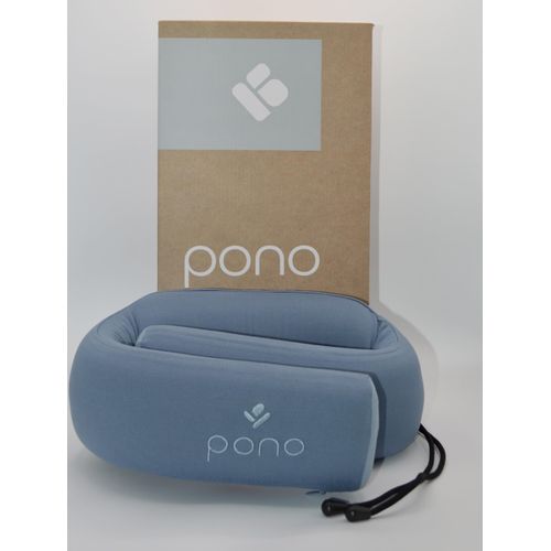 Pono Neck Cradle Travel Pillow: Memory Foam, Ergonomic 360° Adjustable Support, Prevents Neck Pain/Head Nods. Infinity Shape Fits All Adults. Foldable Design for Easy Portability (Ocean Mist)