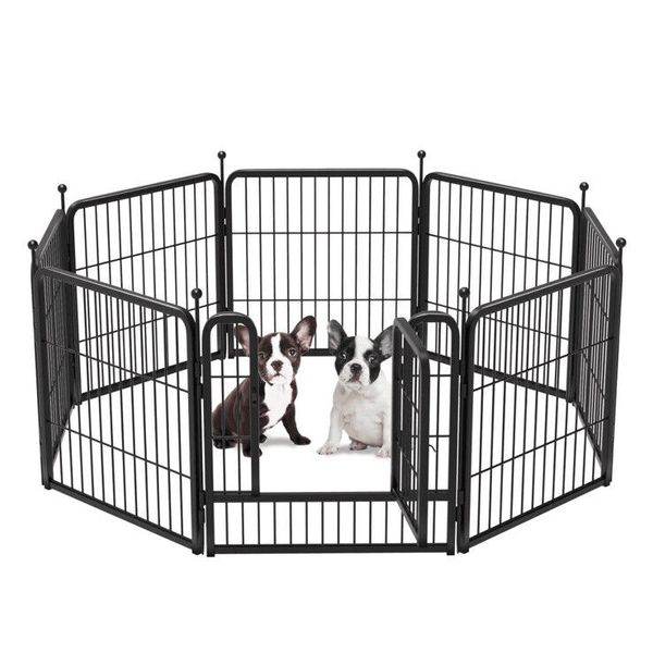 Dog/Pet Playpen 8 Panels 24in Height Indoor/Outdoor Pet Fance With Door Locks