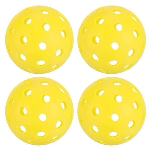 PATIKIL Outdoor Pickle Ball 40 Hole Pickle Ball 4 Pack for Amateur Indoor and Outdoor Sports Pickle Ball Yellow