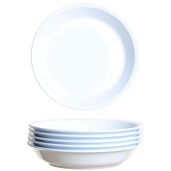 idea-station Gastro Plastikteller mehrweg 6 x 21 cm - weiß - bruchsicheres Teller Set, perfekt als Suppenteller und Kinder Teller - ideal für unterwegs als Camping Teller Set einsetzbar