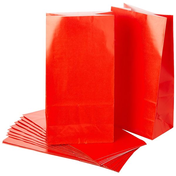 Unique Party Paper Bags, 12 Count (Pack of 1), Ruby Red