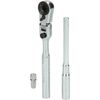 KS Tools 918.1590 1/4 Inch Bit Joint Reversible Ratchet Set with Plug Adapter for Sockets, 3-Piece