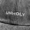 Vivian Flytrap Unisex Unholy Washed Embroidered Dad Baseball Cap - Black