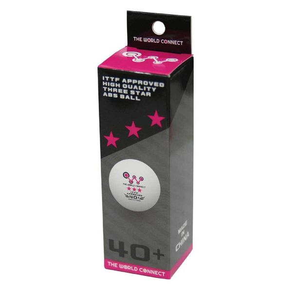 The World Connect DV012 Table Tennis Balls, TWC, 3 Star Balls, 40+ 3 Balls