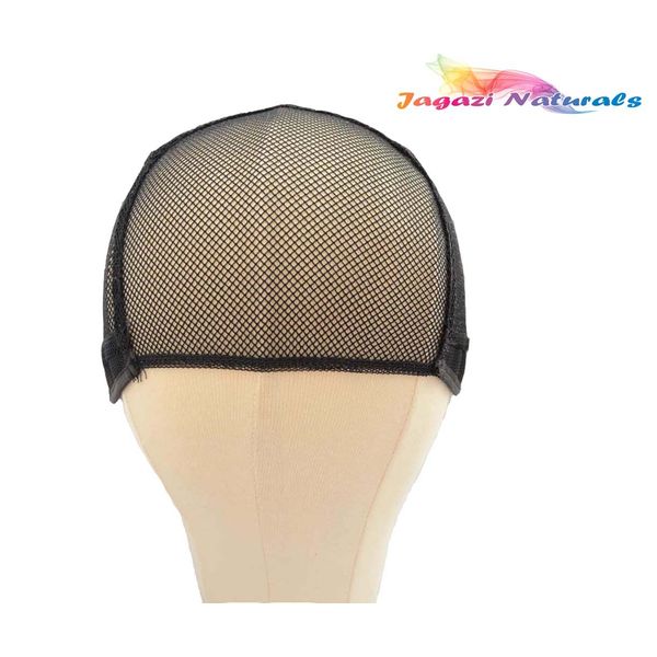 UK: Fish Net Breathable Full Wig Cap. Adjustable Strap. Stretchy Cap. Durable Weaving Cap. No Part Net Mesh. Black Medium Wig Cap.