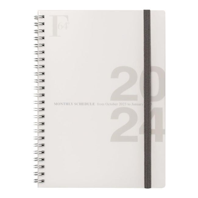 Kyokuto PBF57W24 Monthly Notebook, 2024 FOBCOOP A5, White, Begins October 2023