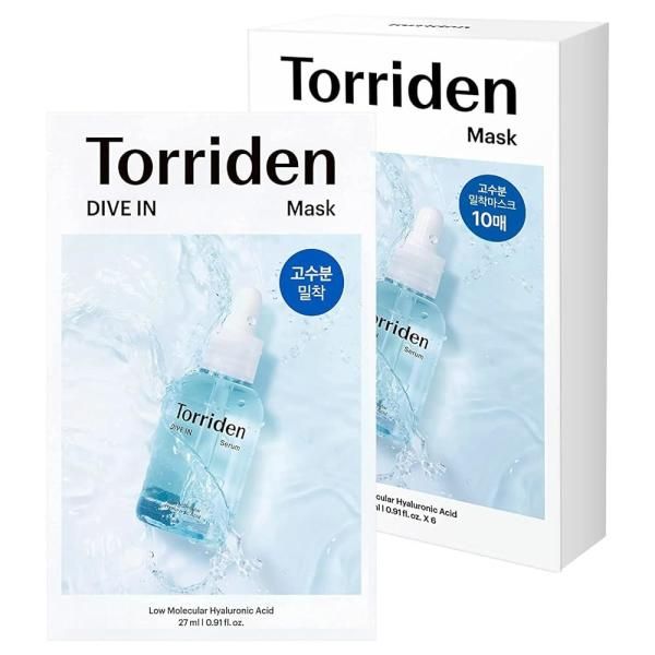 Torriden Dive In Low Molecular Hyaluronic Acid Face Mask Pack of 10 Hydrating