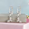 FIVE-D Stud Earrings Horse Pony Gallop 925 Silver, Silver