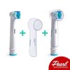 Replacement Brush Heads Compatible with Oral B Braun- Pack of 4 Precision Clean Electric Toothbrush Heads for Oralb PLUS 4 Bonus Protective Travel Covers – for Travel and Sanitary Convenience