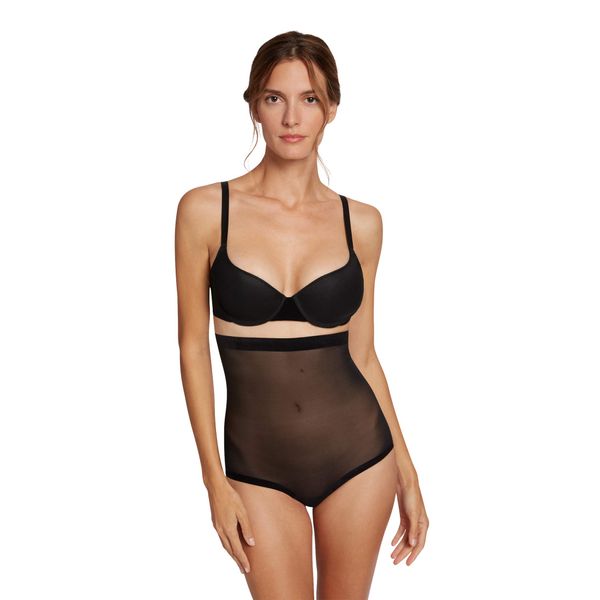 Wolford Women's Tulle Control Panty High Waist Black Body Shaper 44