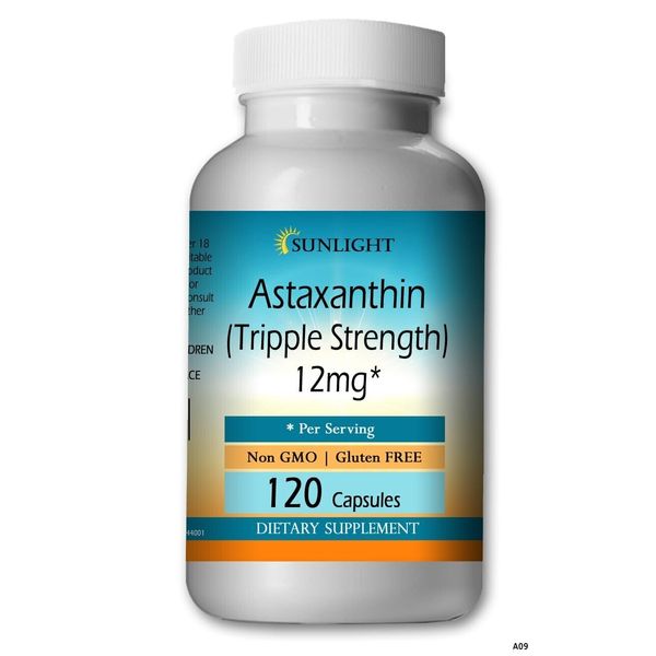 Astaxanthin Powerful Antioxidant Support 12 mg 120 capsules - Sunlight