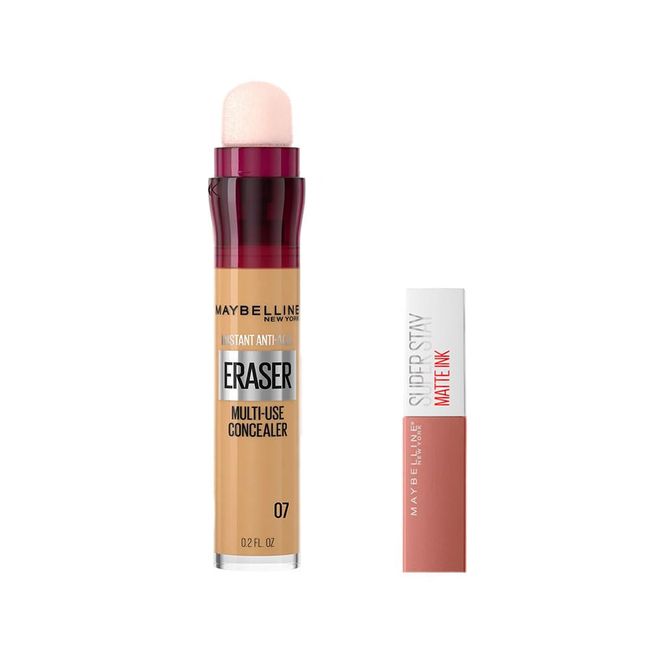 Maybelline New York Instant Anti Age Eraser Kapatıcı 07 Sand & Mini Super Stay Matte Ink Likit Mat Ruj 65 Seductress Makyaj Seti