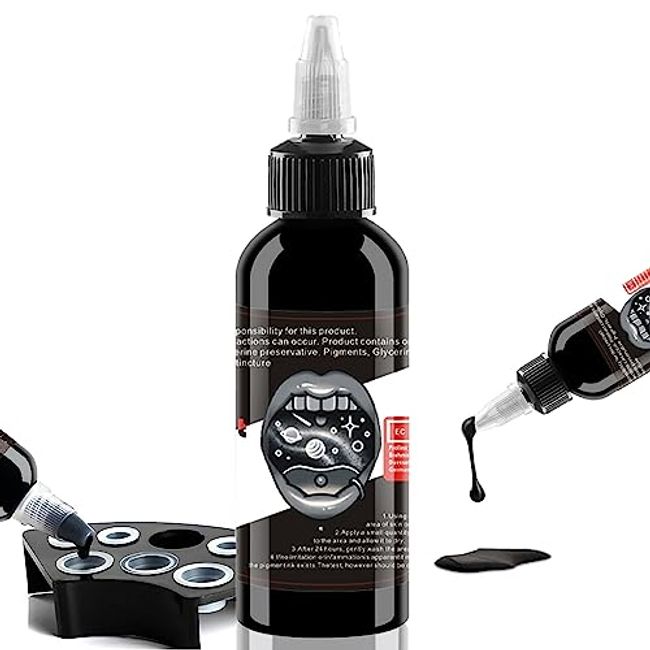 World Famous Tattoo Ink - Outlining Black Tattoo Ink - Professional Tattoo  Ink & Tattoo Supplies - Skin-Safe Permanent Tattooing in Bold Shades -  Vegan & Non-Toxic (8 oz) 
