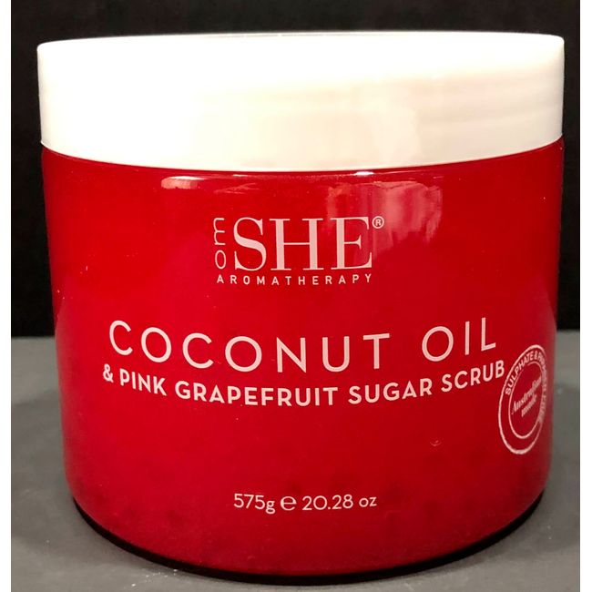 om SHE Coconut Oil & PINK GRAPEFRUIT Sugar Scrub, Large Size 20.28 Oz NEW!