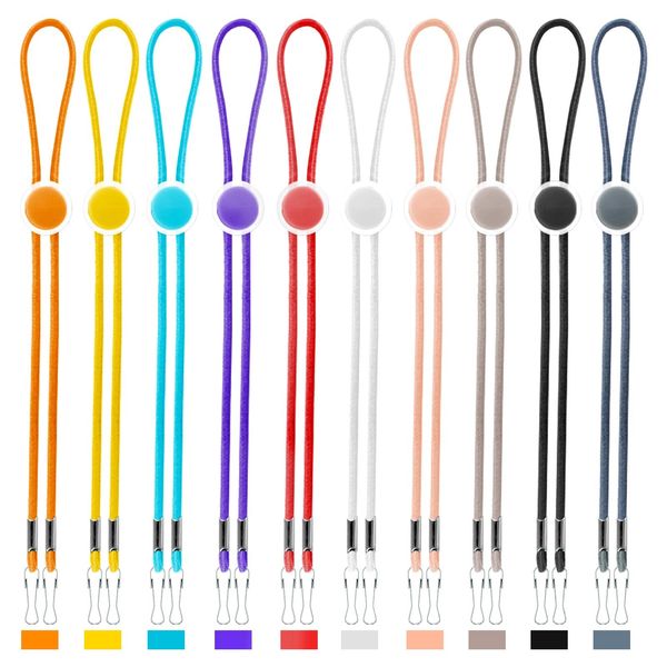 AWAVM10 Adjustable Colorful Buckle Elastic Mask Lanyards, Double Hook Anti Loss Fixed Mask Lanyards, Mask Extension Strap, Protect The Ears, Reusable, Masks, Hats, Certificates, Glasses