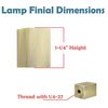 Aspen Creative 24031-41 Rectangular Cube Finial for Lamp Shade, 1 Pack, Antique Brass