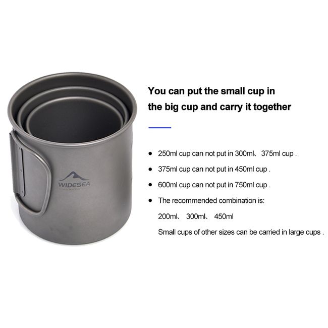 Widesea Camping Aluminum Coffee Cup Outdoor Mug Tourism Tableware