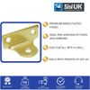 6 Pack Brass-Plated L-Shaped Picture Hanging Brackets – Right Angle Fixing Plates for Mirrors, Frames or Wall Décor