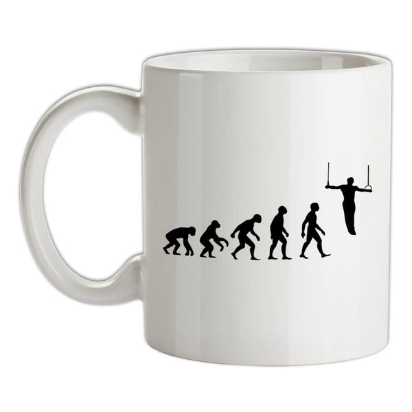 Evolution of Man Rings - 10oz - Ceramic Mug for Coffee/Tea