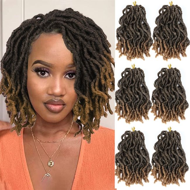 WIGNEE Faux Locs Crochet Hair Locs 6 Packs Crochet Dreadlocks for Black Women (8 Inches 1B/27)