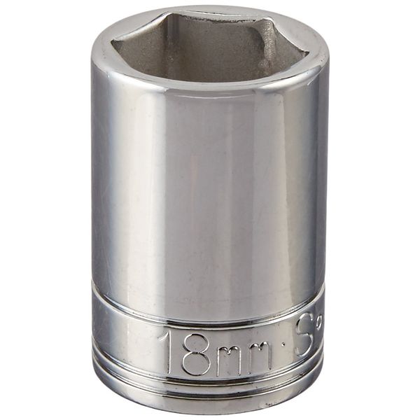 SK Tools USA 1/2" Drive, 18MM, 6 Point, Standard Chrome Socket | 48218