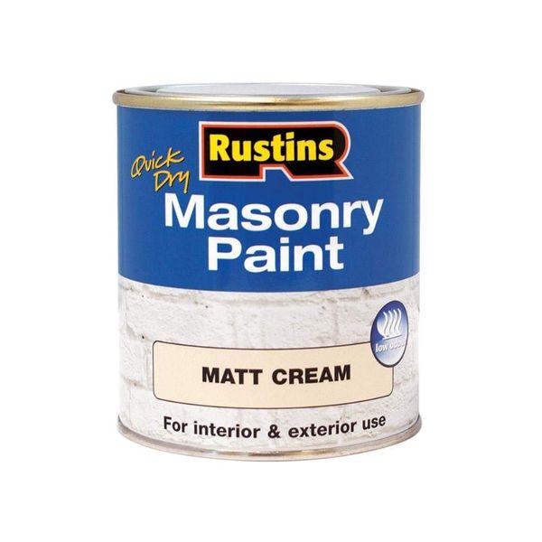 RUSTINS Masonry Paint, Cream, 500 ml (Pack of 1)