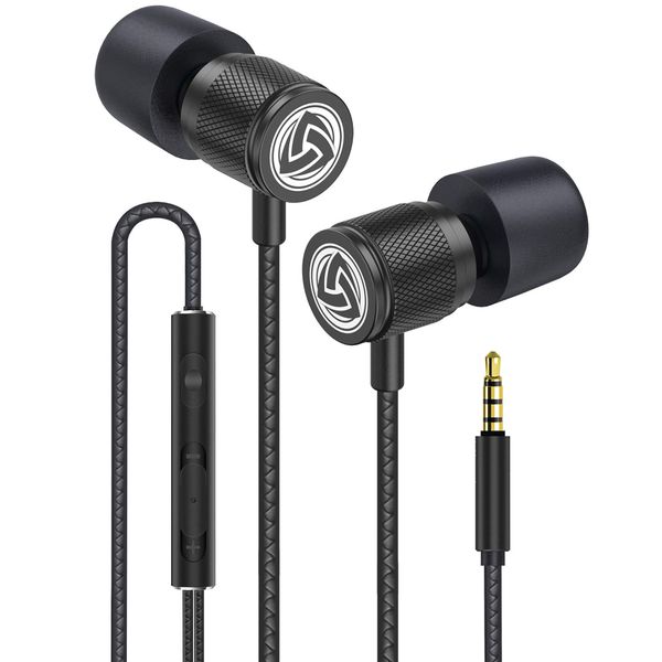 Ludos ULTRA Wired Earbuds in-Ear Headphones, 5 Year Warranty, Earphones with Microphone and Volume Control, Memory Foam, Reinforced Cable, Noise Isolating, Bass Compatible with iPhone, iPad, Samsung