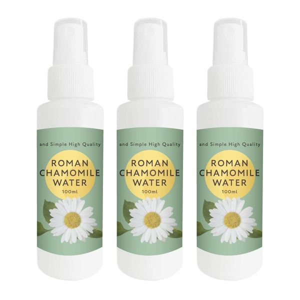 Roman Chamomile Water 3.4 fl oz (100 ml) x 3 Bottles / Aromatic Distilled Water Floral Water Hydrosol Chamomile Roman Water Chamomile Water