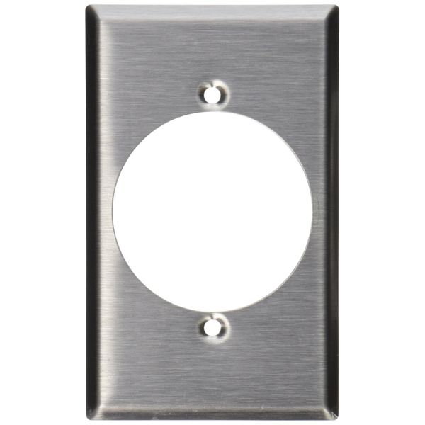 Leviton 84028 1-Gang Flush Mount 2.15-Inch Diameter, Device Receptacle Wallplate, Device Mount, Stainless Steel