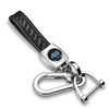 iPick Image Compatible with Ford Focus RS in Black Real Black Carbon Fiber Loop-Strap Chrome Hook Key Chain