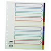 Concord Punched Pocket Dividers Plastic Multicolour-tabbed 10-Part Extra Wide A4 White Ref 66199