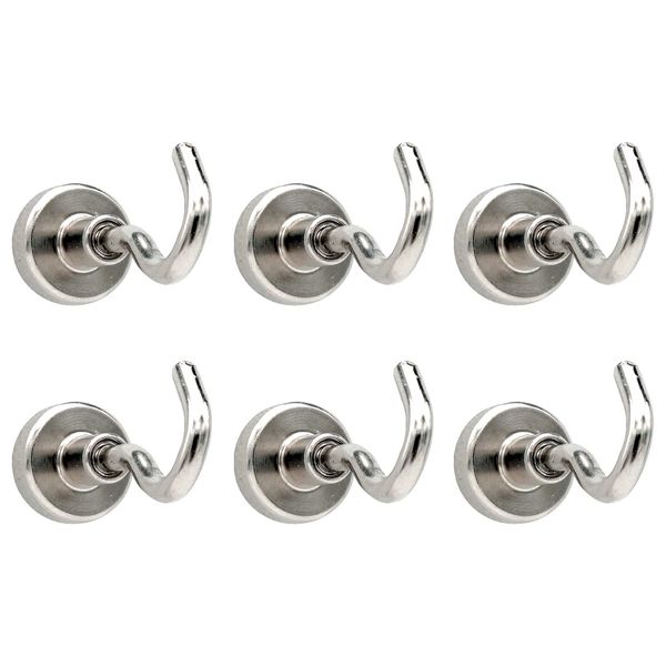 ZFYQ Magnetic Hooks, 16mm Powerful Magnets 20lbs Hooks, Great for Fridge, Office and Kitchen, Pack of 6