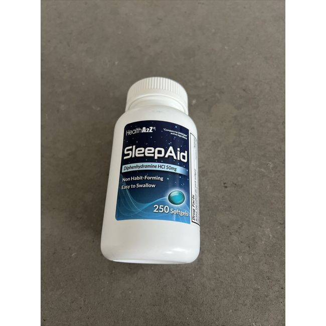 HealthA2Z Diphenhydramine HCL 50mg Sleeping Aids 250 Softgels | Exp 05/26 Sealed