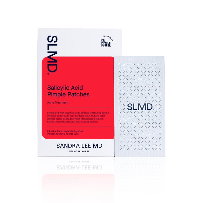 SLMD by Dr. Pimple Popper Salicylic Acid Pimple Patches - Treat Acne and Improve the Appearance of Dark Spots - Thin Transparent Patches with Salicylic Acid - 2 Sizes (24 count)