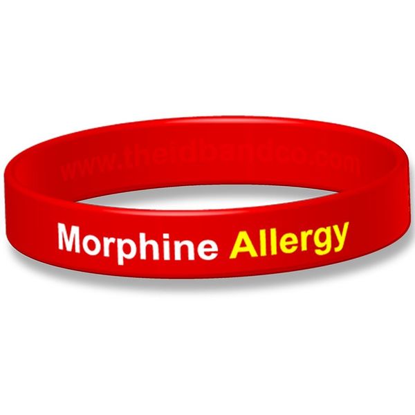 The ID Band Company Alert! Morphine Allergy Silicone Wristband-18cm -Red B1350