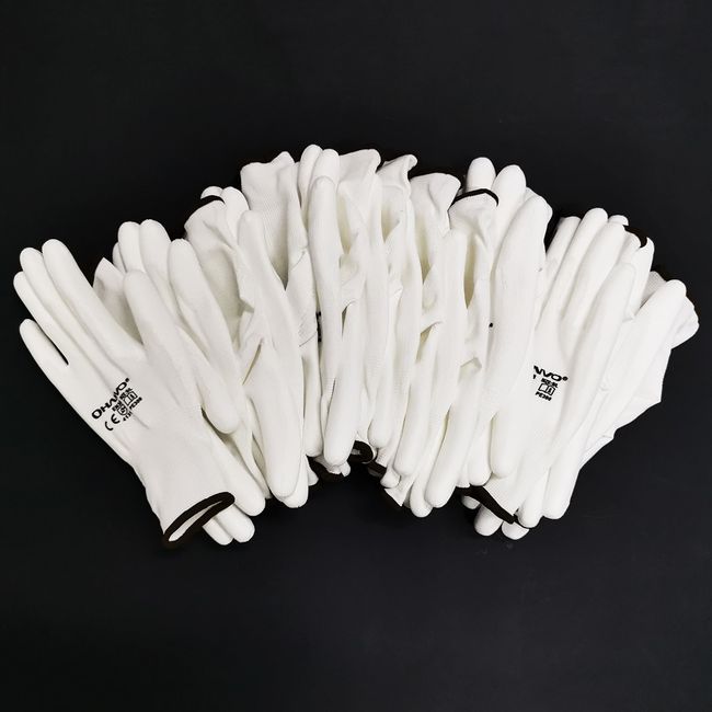 HANVO 5 Pairs Latex Rubber Work Gloves Non-slip Palm Coated Glove Work  Gloves