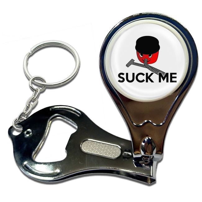 BadgeBeast.co.uk Suck Me - Key Ring Bottle Opener and Nail Clipper