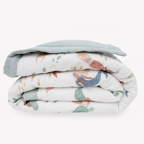Little Unicorn Cotton Muslin Comforter for Toddlers | Super Soft Blanket | Sized for Converted Crib & Toddler Bed | Cozy Bedding Sheet for Boys and Girls | Machine Washable | 36” x 50” | Work Trucks