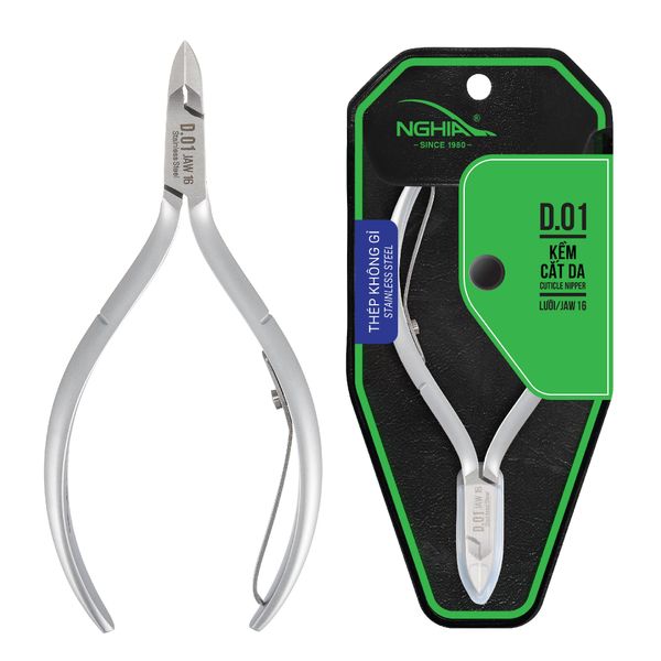 NGHIA Cuticle Nipper - D-01 JAW 12 | Stainless Steel | Durable and Sharp | Ergonomic Design | Grey Plated | Ideal for Salons and Home Use