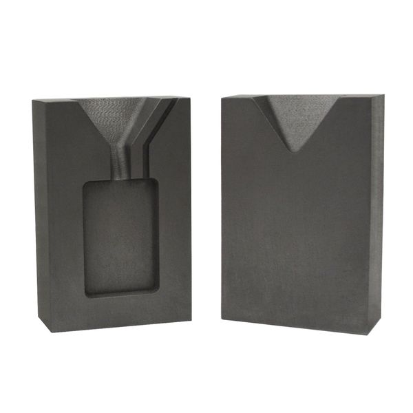 1 Troy Ounce Gold Rectangular Two Part Split Graphite Ingot Mold Precious Metal Casting Melting