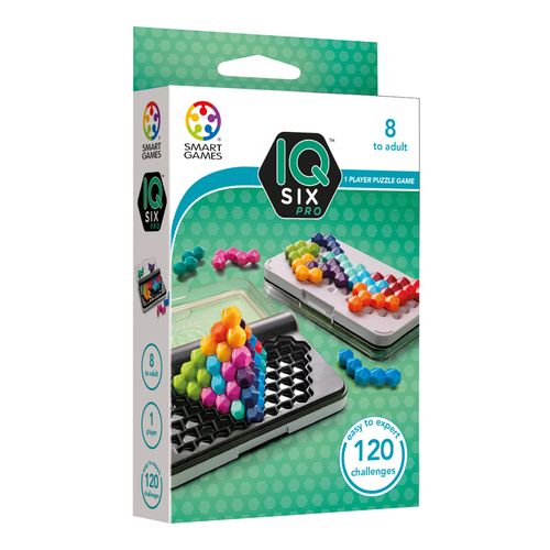 SmartGames IQ Six Pro Travel Game for Kids and Adults, a Skill-Building Brain Game - Brain Teaser for Ages 8 & Up, 120 Challenges in Travel-Friendly Case
