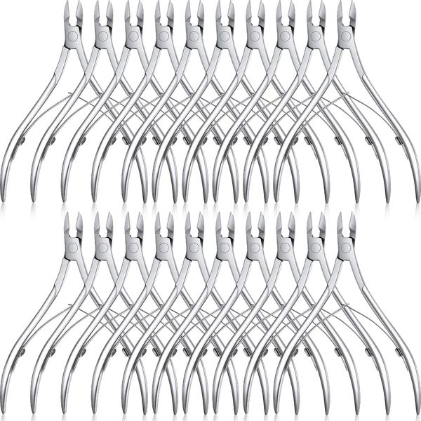 20 Pcs Cuticle Trimmer Cuticle Nippers Stainless Steel Cuticle Remover Pointed Cuticle Cutter Nail Cuticle Clippers Dead Skin Pedicure Manicure Tools for Fingernails and Toenails