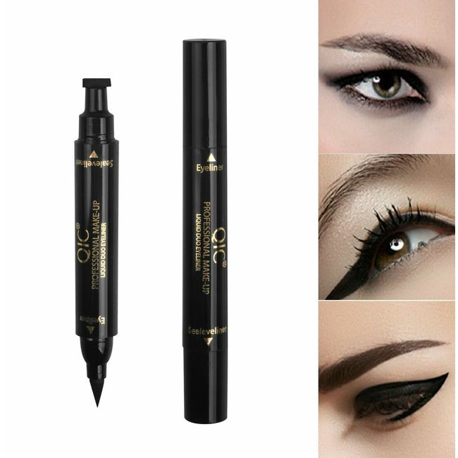 2in1 Winged Stamp Eyeliner Waterproof Makeup Cosmetic Eye Liner Pencil Liquid US