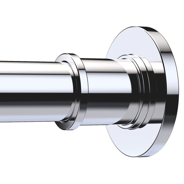 BRIOFOX Industrial Shower Curtain Rod - Never Rust Non-Slip 43-72 Inch 304 Stainless Steel, Chrome