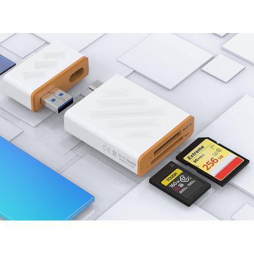 CFexpress Type A Card Reader - USB A & Type-C 2 in 1 CFexpress Type A/SD Dual Slot Memory Card Reader for CF Express Type A/SD/SDXC/SDHC Support Windows/Mac OS/Linux/Android CFExpress Type-A Adapter