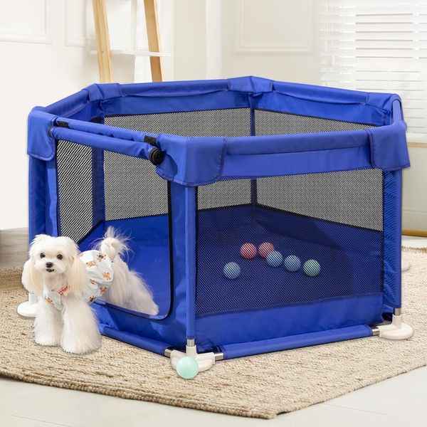 Dog Playpen 42 42X24" Small Animals Sturdy Safety Play Pen Thickened Fabric Pet