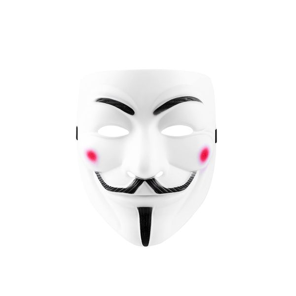 Komonee V For Vendetta White Halloween Mask Adult Costume Party Guy Fawkes Anon Fancy Dress Anonymous Outfit (Pack Of 1) (HM24)