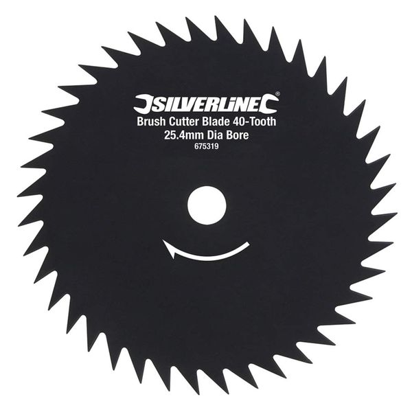 Silverline 675319 Brush Cutter Blade 40-Tooth 254 mm / 10" Dia - 25.4 mm / 1" Bore Dia