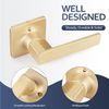 EHOMEWARE 2 Pack Gold Dummy Door Handles, Half Dummy No Lock Function Without Latch or Key, Pull or Push Function for Pantry or French Doors